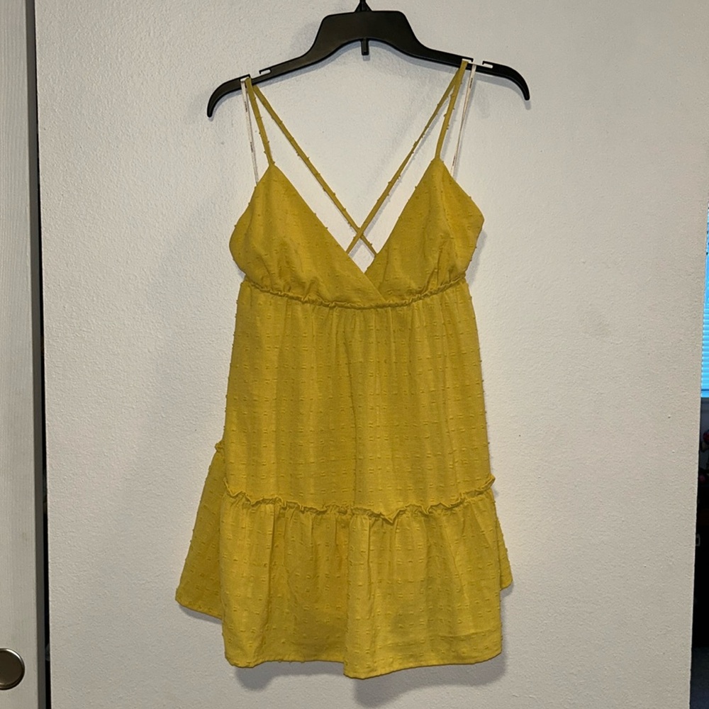 Yellow bird dress - Flowy, summery dress